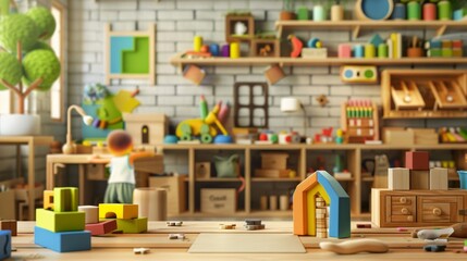 Artisanal Wooden Toy Shop Handcrafted Treasures and Creative Play for Kids and Collectors