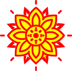 Mandala vector yellow and red

