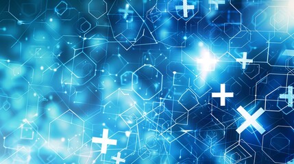 Fototapeta premium Simplified Abstract Blue Medical Crosses