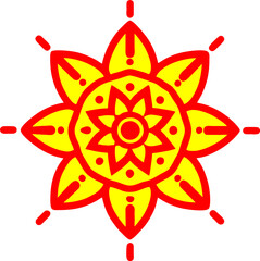 Mandala vector yellow and red

