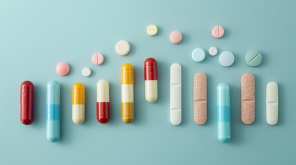 Rising Healthcare Costs Pills Forming a Financial Bar Graph