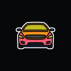 Fototapeta premium Original vector illustration. A passenger car. A contour icon.