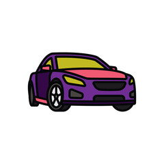 Original vector illustration. A passenger car. A contour icon.