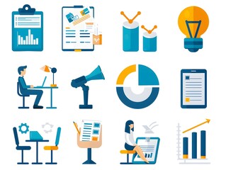 A collection of icons for business and office settings