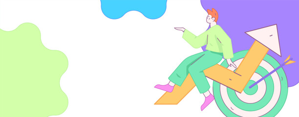 Marketing planning business characters flat vector concept operation hand drawn illustration
