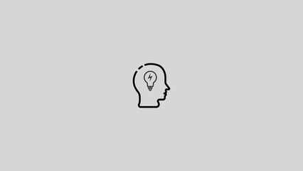 head lightning icon. Simple line, outline vector elements of brain process icons for ui and ux, website or mobile application