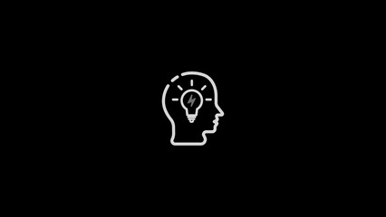 head lightning icon. Simple line, outline vector elements of brain process icons for ui and ux, website or mobile application