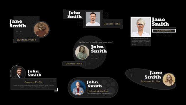 Demonstration of a business person's profile with an opener in the lower thirds.