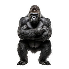gorilla sitting on isolated.