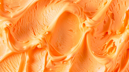 Close up of orange texture of Ice cream, Orange Italian  gelato background .