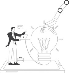 Development Businessman, Artificial intelligence, automation and machine learning
