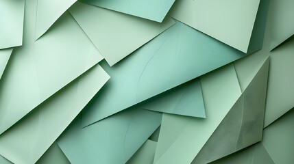 A green background with many triangles and squares
