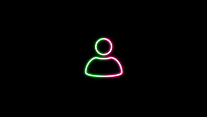 Neon Profile icon. User account icon, user in circle illustration icon. Avatar icons set. people head silhouettes.