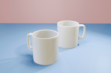 Coffee mug mockup 3d illustration