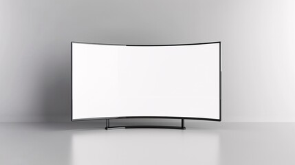 An isolated flat or curved television screen background suitable for commercials, video streaming service ads, or electronics advertisements