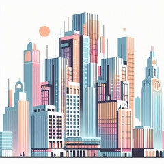 Fototapeta premium skyscraper office building abstract backgrounds illustration