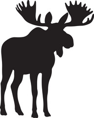 moose silhouette vector isolated on a white background