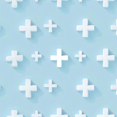 Obraz premium Simplified Abstract Blue Medical Crosses