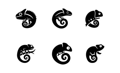 Chameleon logo icon design vector illustration
