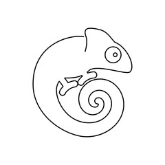 Chameleon line logo icon design vector illustration