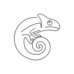 Obraz premium Chameleon line logo icon design vector illustration