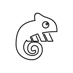 Chameleon line logo icon design vector illustration