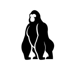 Gorilla line art, Vector illustration logo icon