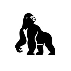 Obraz premium Gorilla line art, Vector illustration logo icon