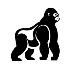 Gorilla line art, Vector illustration logo icon