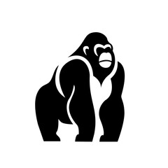 Obraz premium Gorilla line art, Vector illustration logo icon