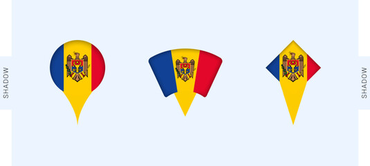 Moldova Map Markers Set. Perfect for projects related to Moldova, travel, geography, and international representation.