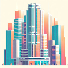 skyscraper office building abstract backgrounds illustration