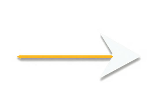 A white arrow sign on a golden stick, isolated on a black background, represents guidance, direction, and decision making