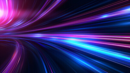 Dynamic abstract background with vibrant blue and pink light streaks symbolizing motion and speed