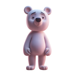 Naklejka premium Bear cartoon character transparent background generative ai