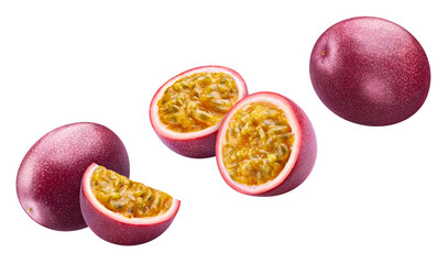 Passion maracuya fruit isolated on white background