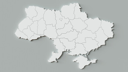 3D Rendering of Ukraine Map