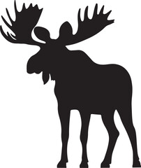 moose silhouette vector isolated on a white background
