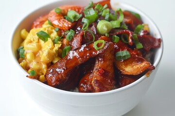 Delicious bowl of caramelized sweet potatoes and greens, showcasing the vibrant colors and healthy appeal, perfect for food photography and healthy eating enthusiasts