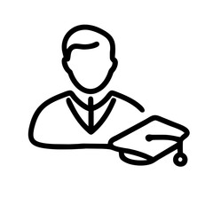 Obraz premium Minimalistic Line Drawing of a Graduate, Ideal for Education, Student Achievement, or Academic Success Concepts.