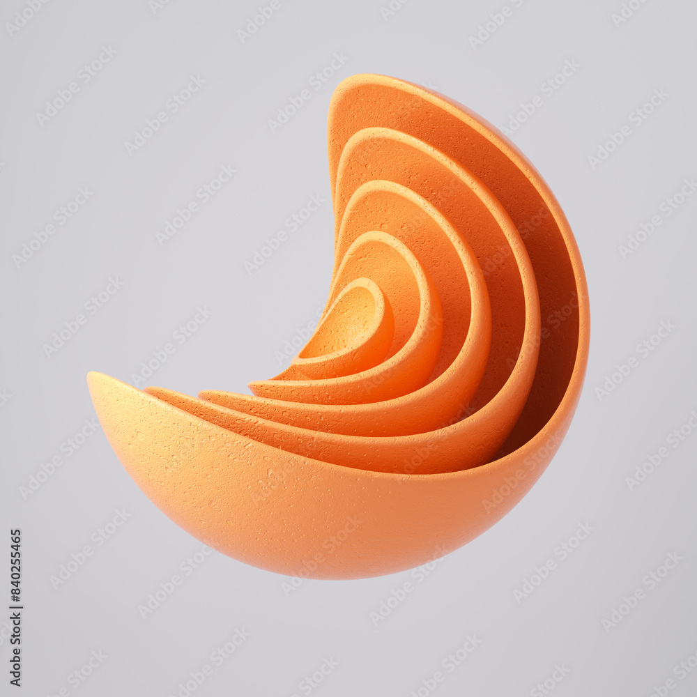 Poster abstract shape on grey background. 3d rendering illustration.