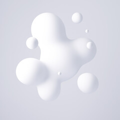 Organic metaball shape 3d illustration.
