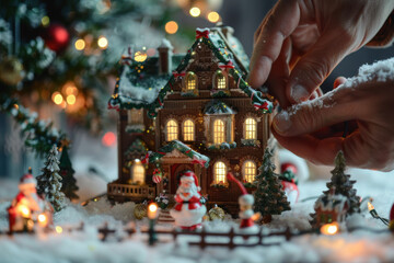 Fototapeta premium Decorating the Christmas tree