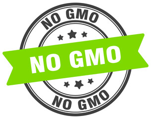 no gmo stamp. no gmo label on transparent background. round sign