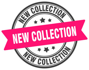 new collection stamp. new collection label on transparent background. round sign