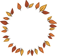 Abstract colorful autumn leaves wreath illustration for decoration on nature , Autumn seasonal and Thanksgiving festival.