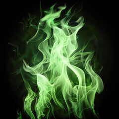 Obraz premium Green flame fire overlay