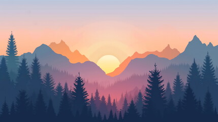Obraz premium sunset in the mountains