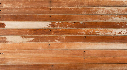 Faded orange old wooden planks texture background