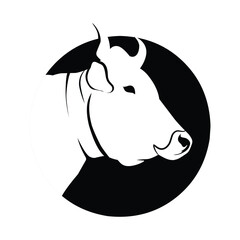 Cow head logo vector icon illustration.
